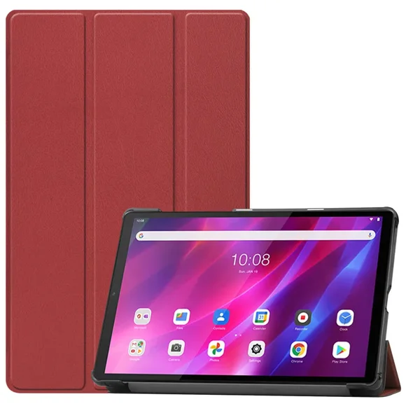 For Lenovo Tab K10 TB X6C6X Case Folding Stand Magnetic Smart Cover for Funda Lenovo K10 10.3 Case Tablet Kids Auto Sleep/wake Wine Red Tab K10 (10.3 inch)