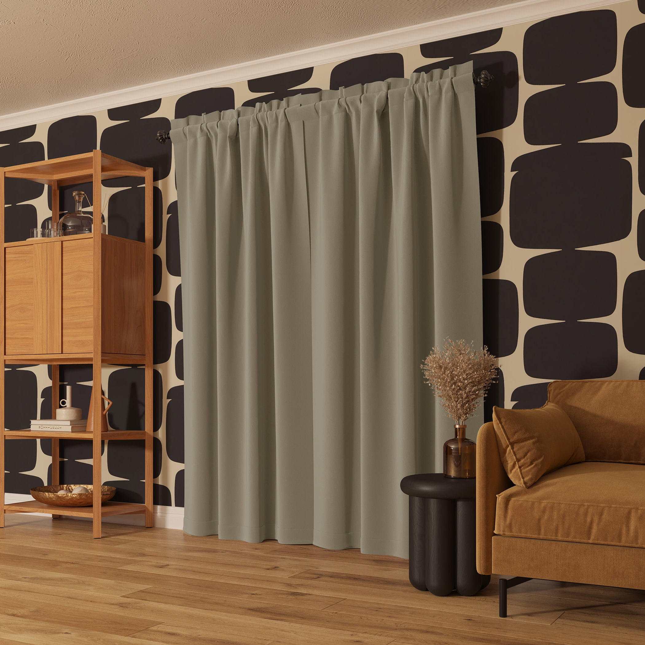 Sun Zero Malmo 1-Piece Theater Grade Extreme 100% Blackout Rod Pocket Curtain Panel, 52"X95", Cream