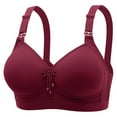 thumbnail image 4 of Bras for Women Plus Size Embroidery Lace Full Coverage Wireless Push Up Non Padded Everyday Minimizer Bra,Pink 1,36 B, 4 of 5