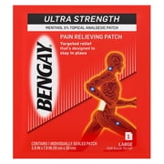 Ultra Strength Bengay Pain Relief Patches, Large, 3.9 x 7.9 in, 4 Count