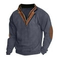 thumbnail image 1 of XZNGL Man Long Sleeve Solid Color V-Neck Zipper Fashion Fallow Sweater Tops, 1 of 1