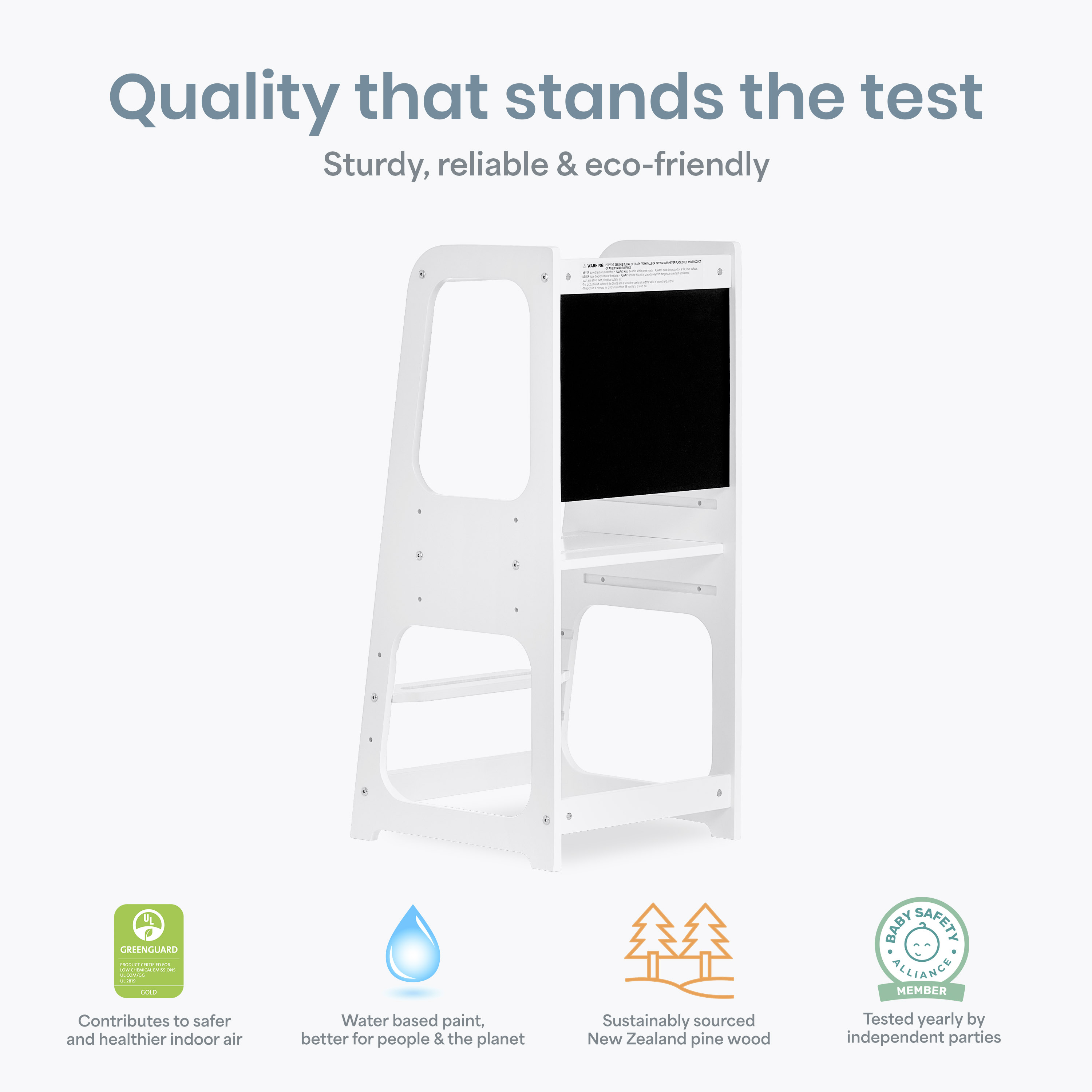 Dream On Me Explora Tower & Step Stool, Anti-slip Base, Multipurpose Kids Step Stool, White