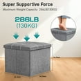 thumbnail image 5 of Storage Ottoman, Footrest Stool 15*15*15in, 40L Small Ottoman with Storage, Foldable Ottomans Foot Rest, Footstool Bench for Living Room Bedroom Entryway Stool Gray, 5 of 7