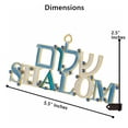 thumbnail image 3 of Matashi Pewter Hebrew Judaica Shalom Welcome Wall Art Sign  Hand Painted Blue & Ivory Hanging Ornament with Crystals  Home Décor Gift – 1 Pack, 3 of 6