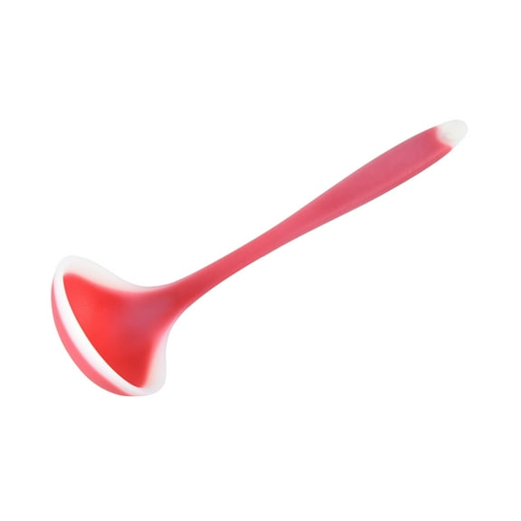 Kitchen Silicone Soup Ladle Non-Stick Cooking Spoon Red Handle Kitchen Utensil