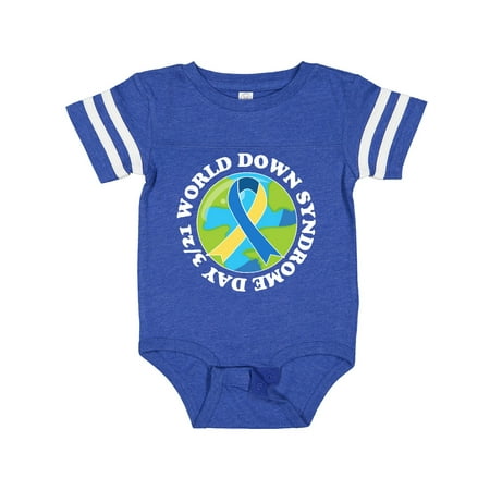 

Inktastic World Down Syndrome Day March 21 with Planet Earth in White Text Gift Baby Boy or Baby Girl Bodysuit