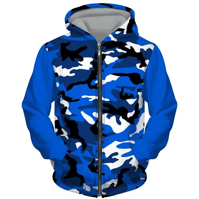 Sudadera con capucha y cremallera para hombre, con estampado 3D, informal, de gran tamaño, estilo urbano, con cremallera, chándal