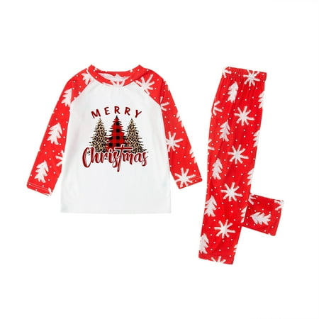 

REORIAFEE Christmas Pajamas Sets for Family Christmas Print Tops+Pants Family Matching Pajamas Set Kids 6 Years