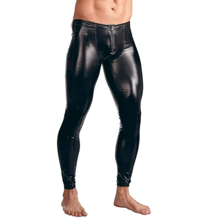 Yuhangmm Men s Skin Straight Leg Tapered Pu Leather Pants Lingerie Pant Leather Tight Leather Pants Performance Pants 5x Sexy Lingerie for plus Size Women