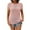 Pink, variant on Lovskoo 2024 Women's Cap Sleeve Sweater Shirts Casual Crewneck Knit Short Sleeve Tops Lightweight T Shirts with Pocket White