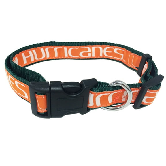 Pets First College Miami Hurricanes Pet Collar, 3 Sizes Available, Sports Fan Dog Collar - Medium