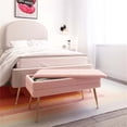 thumbnail image 2 of Maklaine 16.5"H Transitional Velvet Storage Bench in Blush Pink, 2 of 6