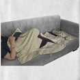 thumbnail image 6 of Birds Soft Flannel Fleece Blanket, Flapping Tiny Hummingbird Interacting with Giant Flowers and Butterflies, Cozy Plush for Indoor and Outdoor Use, 70" x 90", Pale Peach and Purple, by Ambesonne, 6 of 6