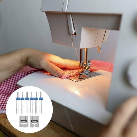 HONMEET Twin Needle Sewing Machine Sets, 2-Pack with Multi-Function Use and Portable Lightweight Storage Case