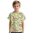 thumbnail image 4 of OGLCCG Kids Boys T-Shirt Cute Dinosaur Graphic Printed Short Sleeve Shirt Loose Fit Funny Summer Tees Tops 3-14 Years, 4 of 5