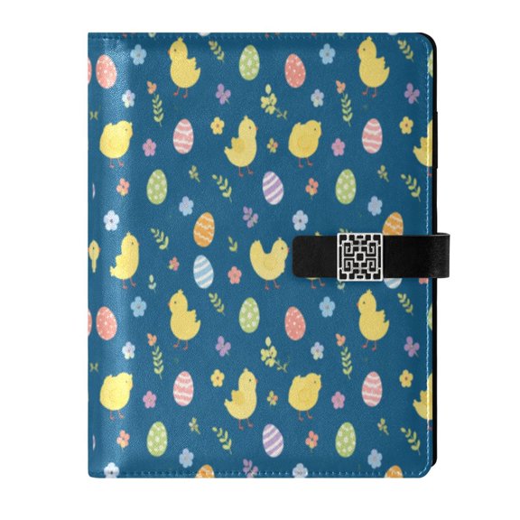 Leather Planner Leather Notebook Notebook Journal Binder Design Pen Pocket Design Convenient for Storage Chick Egg Dark Blue
