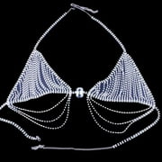 Stonefans Novelty Jewelry Crystal Sexy Body Chain Bralette Harness for Women Rhinestone Bikini Tassel Underwear Jewelry Party