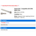 thumbnail image 2 of Starter Bolt - Compatible with 2006 BMW 325xi, 2 of 2