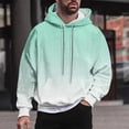 thumbnail image 2 of Men's Gradient Hoodie Pullover Long Sleeve Hooded Collar Drawstring Casual Sweatshirt Comfy Loose Fit Top, 2 of 5