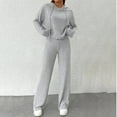 thumbnail image 2 of Soyumi Women'S Tracksuit Sets 2025 | 2 Piece Lounge Set Casual Winter V Neck Sweatshirt & Wide Leg Pants Loose Outfits for Fall Fashion, Gray, 2 of 6