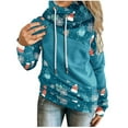 thumbnail image 4 of Pntutb moda Navidad mujer estampado manga larga cómodo transpirable con capucha tops cordón Pntutb Pntutb-759, 4 of 7