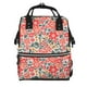 thumbnail image 1 of Easygdp Small Coral Red Flowers para Bolsa de Bebé de Gran Capacidad con Múltiples Bolsillos, Bolsa de Pañales para Padres, Bolsa de Viaje Organizada y Elegante, 1 of 6