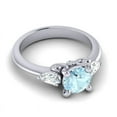 thumbnail image 3 of Diamond-Capitals 2.50 Carat Round Cut Aquamarine Gemstone Natural Diamond Fine Engagement Ring for Girls 14K White Gold Size 6, 3 of 8