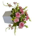 thumbnail image 3 of CNKOO Artificial Potted Flower Lifelike Fake Cloth Flower Plastic Flowerpot Simulation Floral Decor  Red, 3 of 8
