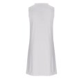 thumbnail image 4 of Women Summer Beach Dress Elegant Solid Color Floating Mid Length Round Neck Sleeveless Casual Fashion Dress Womens Casual Trendy Midi Dresses, 4 of 5