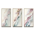 thumbnail image 2 of Designart "Enigmatic Waves in Blushing Elevation I" Abstract Liquid Ink Framed Wall Art Set Of 3 - Blue Modern Frame Gallery Wall Set For Home Decor, 2 of 6