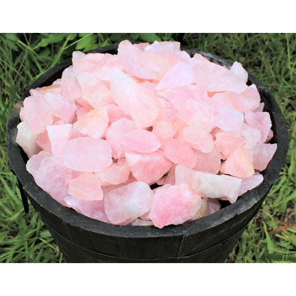 1/4 lb Bulk Lot Natural Rough Rose Quartz Crystals (Raw Reiki Love Healing 4 oz)