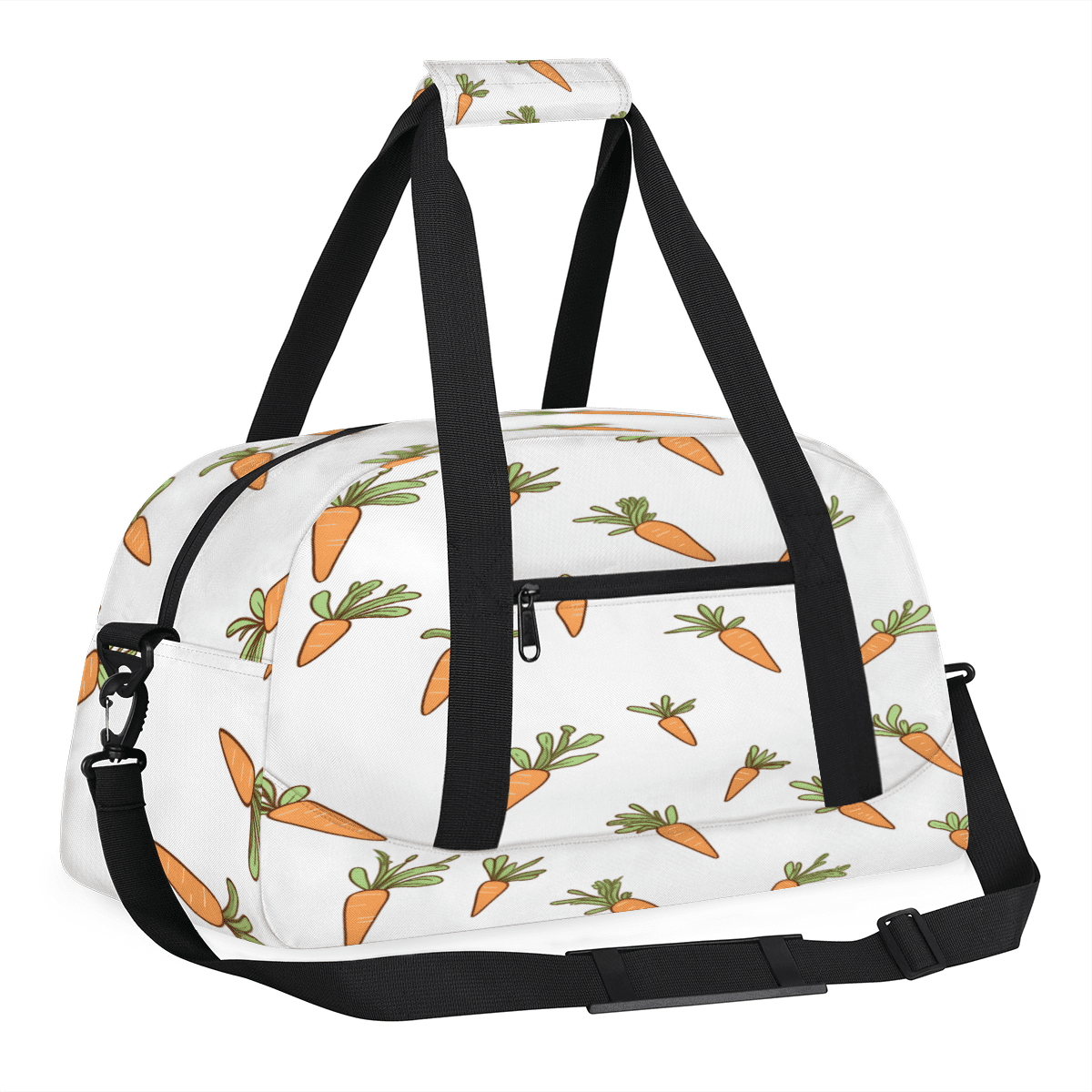Herdesigns Carrots Sports Duffle Bag for Women & Men, Carrot Easter Gym Bag Dance Bag Overnight Bag Carry On Weekender Travel Bag