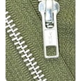 thumbnail image 1 of 17" Jacket Zipper, YKK #5 Aluminum Metal ~ Medium Weight ~ Separating ~ 566 Cedar Green (1 Zipper/pack), 1 of 1