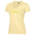 thumbnail image 2 of Women's  Gold UNC Wilmington Seahawks Script Logo Comfort Wash V-Neck T-Shirt, 2 of 3