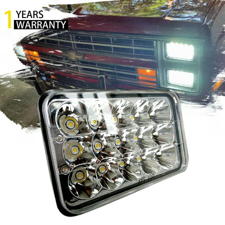 DOT Approved Rectagular 4X6 LED Sealed Beam Headlight Hi/Lo Replace Semi Hid Halogen H4651 H4656 Headlamps For Kenworth T600 W900B Western Star Trucks Peterbilt 379 Chevy S10 RV Suzuki (Best Place To Get Headlight Replaced)