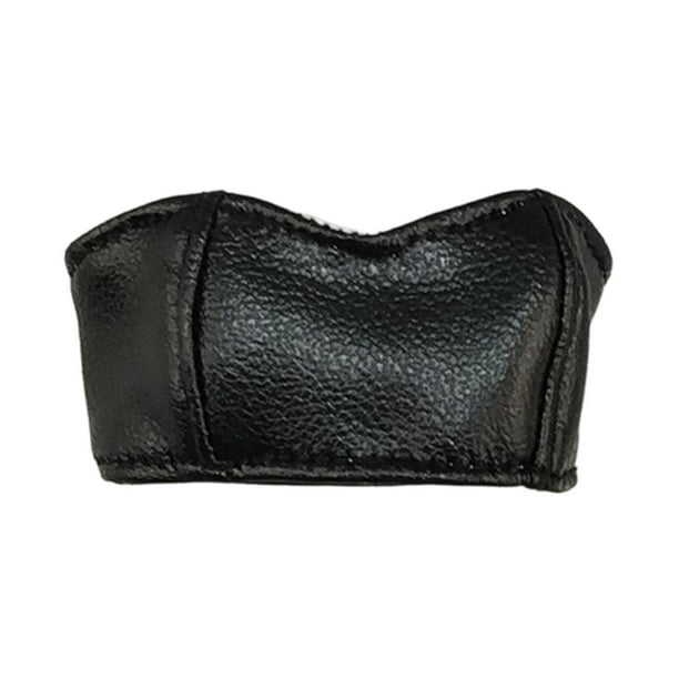 Top corto de tubo para mujer a escala 1:6, ropa hecha a mano, sujetador sin tirantes para 30 cm negro