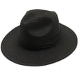 thumbnail image 1 of Sombrero de sol de ala ancha con visera ancha para mujer Sombrero enrollable de paja de Panamá Sombrero de sol de playa Fedora, 1 of 5