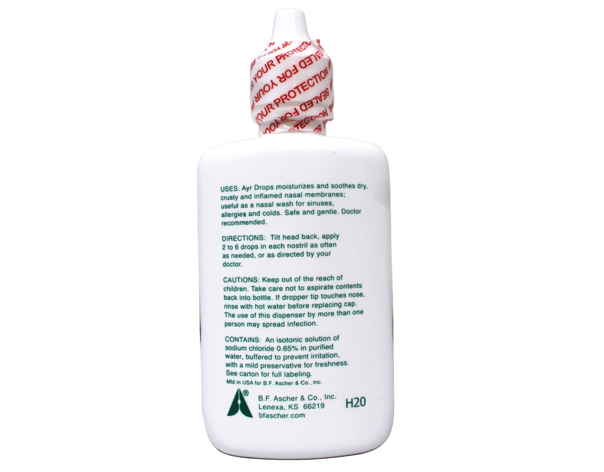 (3 pack) Ayr Saline Nasal Drops, Cold/Flu, Allergy, Dry Nasal Passages Relief, Moisturizes & Soothes Dry Stuffy Noses, 1.69 fl oz