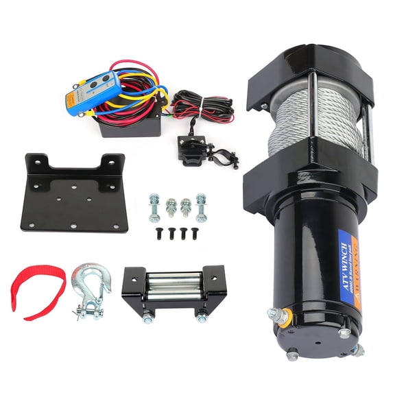 SCITOO - 4000LBS Electric Winch 12V Towing Trailer Steel Cable Off Road w/wireless remote