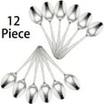 thumbnail image 3 of VeSteel Stainless Steel Teaspoons Set of 12, Modern Hammered Silverware Flatware Dessert Spoons for Home, Kitchen, Restaurant, Round Edge & Mirror Polished, Dishwasher Safe - 6.7 Inches, 3 of 5