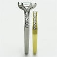 thumbnail image 4 of Women's Stainless Steel Two Tone IP Gold 4.40(g) CZ Clear Ring Set, 4 of 4