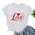 thumbnail image 6 of VKOYWKM Valentine T Shirts Women Heart Print Tees Holiday Crewneck Tops Casual Short Sleeve T Shirts Valentine Gift Top Spring Fashion, 6 of 6