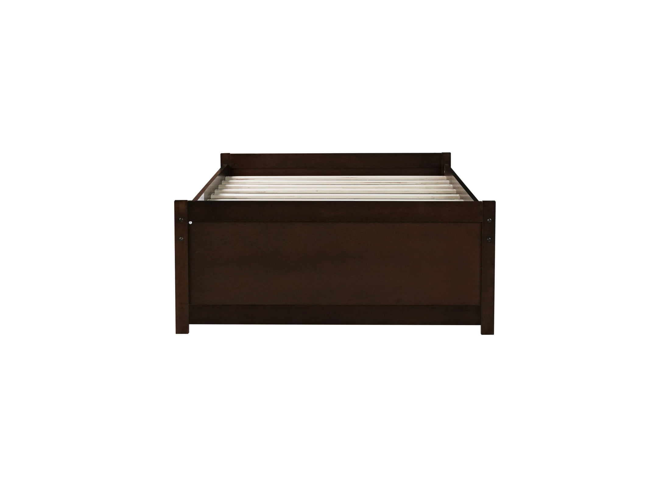 Noble House Opal Twin Bed with Integrated Storage Drawers, Solid Rubber Wood Platform Bed Frame, Espresso