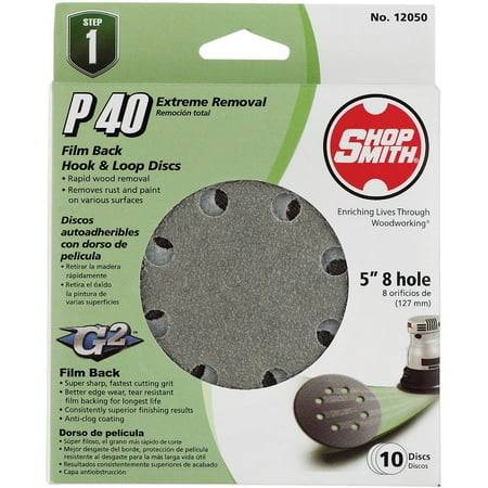 

Gator 5 In. 40-Grit 8-Hole Pattern Vented Sanding Disc With Hook & Loop Backing (10-Pack)