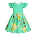 thumbnail image 6 of Spazoro Kids Girls Dresses, with Gradient Color Flutter Sleeves 2025 New Style Round Neck Princess Dress for Child Girls Green Size 3 T, 6 of 6