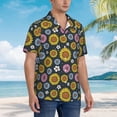thumbnail image 4 of Haiem Colorful Sunflowers Printed Hawaiian Shirt for Men - Men’s Casual Beach Summer Shirts - Stretch Fabric with Modern Fit-X-Large, 4 of 7