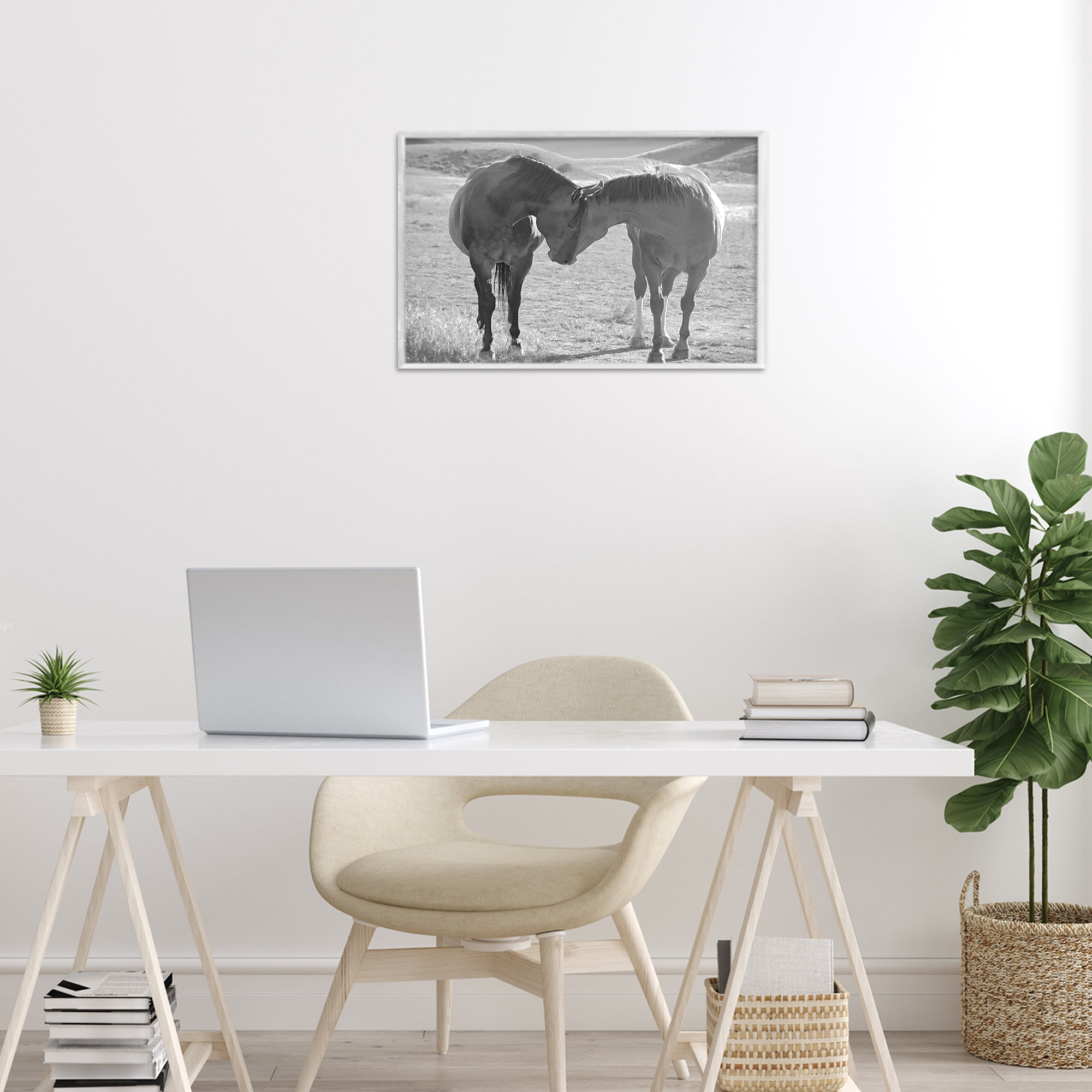 Stupell Industries Sweet Nothings Bond Between Horses White Framed Giclee Art, design by Steve Toole