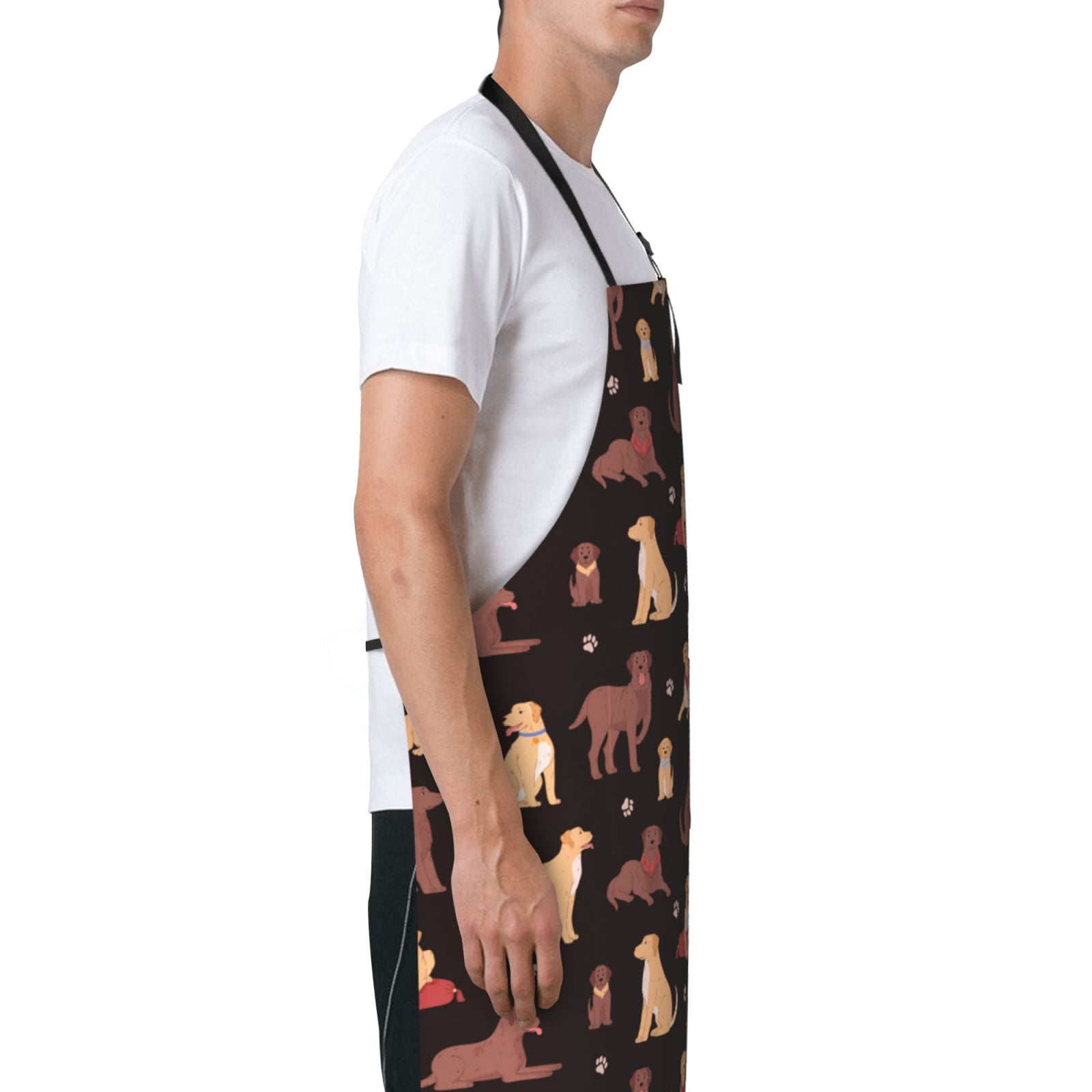 Vsdgher Labrador Retriever Dog Waterproof Apron with 2 Pockets Kitchen Chef Aprons Bibs for Grooming Cooking Baking Painting Gardening