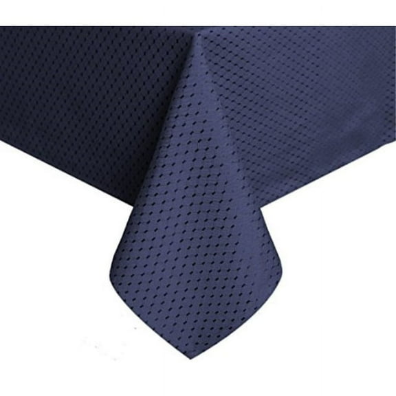 Tektrum Heavy Duty 70 X 70 inch Square Elegant Waffle Weave Check Jacquard Tablecloth Table Cover -Waterproof/Stain Resistant/Wrinkle Free - Great for Dinner, Banquet, Parties (70" x 70", Navy Blue)