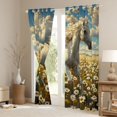 thumbnail image 3 of Manfei Country Floral Daisy Blackout Curtains Set of 2 (52x84 Each),Rustic Farmhouse Cabin Window Curtains,White Horse Animal Curtains and Drapes For Microfiber Bedroom Decor, 3 of 6